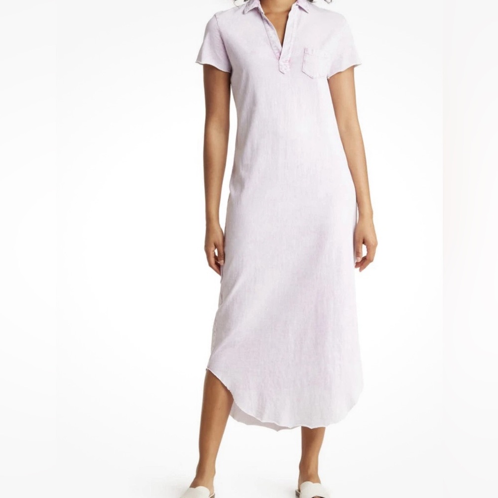 Frank & Eileen Dylan Polo Midi Shirt Dress Shirtdress Lavender Pink Mineral Dye